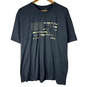 Kuiu Shirt Mens 2XL Vias Storm Ram Gray Flag Short Sleeve Hunting Crew Neck Tee
